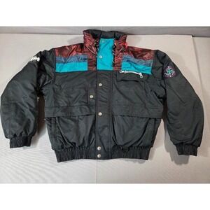 Vintage Serac Heli Ski Mens 42 Black Colorblock Puffer‎ Thermore Insulation Hood